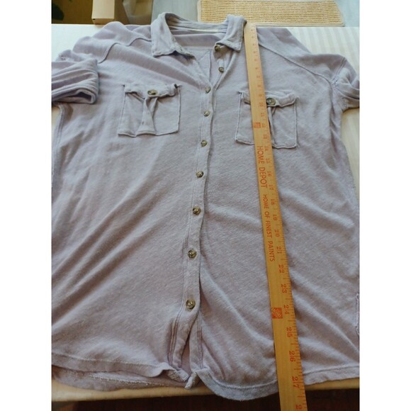 We The Free FP buttoned top S lavender knit linenblend shirt Urban Outfitters - Picture 10 of 10
